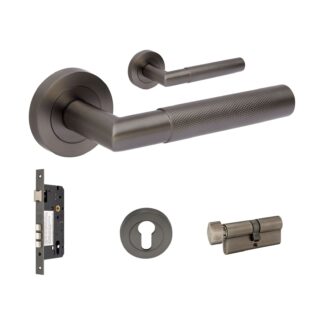 Zanda Vertex 70mm Entrance Single Cylinder Key/Turn Lever Set Graphite Nickel