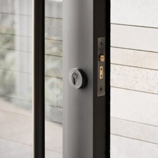 Zanda Round Pull Handle Lock Kit Double Cylinder Graphite Nickel