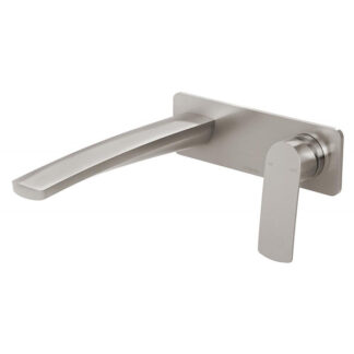 Phoenix Mekko Wall Basin/Bath Mixer Set 200mm Fit Off Kit Only - Brushed Nickel