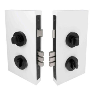 Zanda Double Turn Lock Kits Round Plate Matte Black