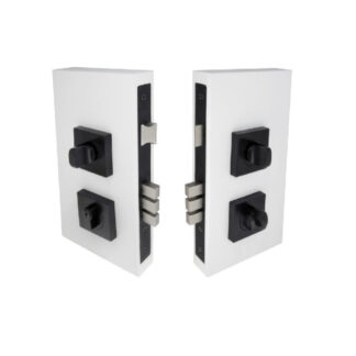 Zanda Double Turn Lock Kits Square Plate Matte Black