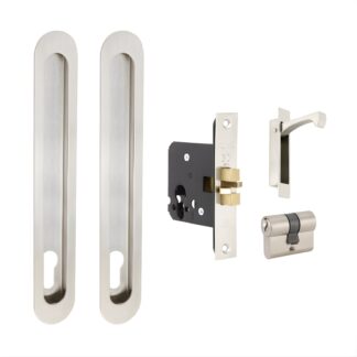 Zanda Duke Sliding Door Euro Lock Kit 250 x 40mm Stainless Steel