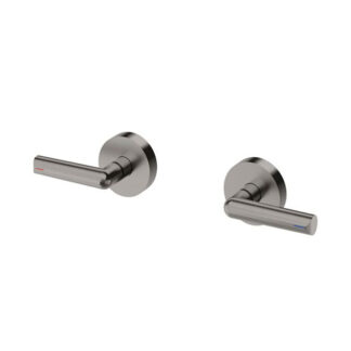 Phoenix Vivid Slimline Plus Lever Wall Top Assemblies 15mm Extended Spindles Brushed Carbon