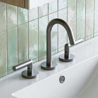 Phoenix Vivid Slimline Plus Lever Basin Set Brushed Carbon