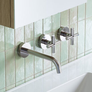 Phoenix Vivid Slimline Plus Wall Basin/Bath Hostess Set 180mm Chrome