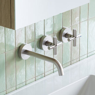 Phoenix Vivid Slimline Plus Wall Basin/Bath Hostess Set 180mm Brushed Nickel