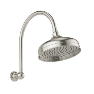 Phoenix Cromford High Rise Shower Arm & Rose 210mm Brushed Nickel