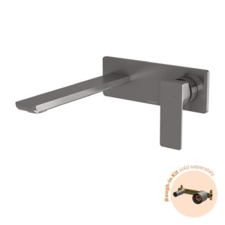 Phoenix Gloss MKII SwitchMix Wall Basin / Bath Mixer Set Brushed Carbon (Fit-Off Kit Only)