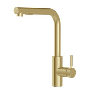 Phoenix Vivid MKII Pull Out Sink Mixer 230mm L Shaped - Brushed Gold
