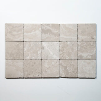 Tumbled Natural Grey Woodstone Square Tile 100mm x 100mm
