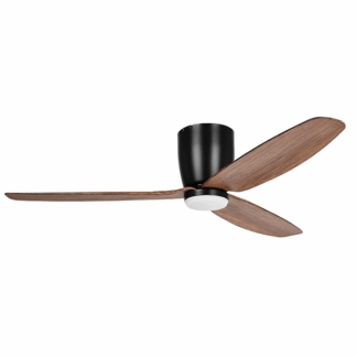 Eglo Seacliff 52in 132cm DC Ceiling Fan with 15W LED CCT Light - Black with Light Walnut finish