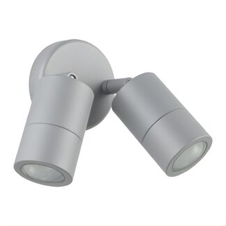 Eglo Fremantle 2 Light Adjustable Outdoor Wall Light Silver Grey