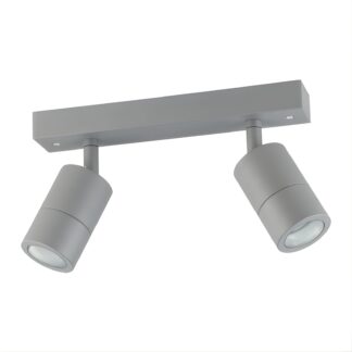Eglo Fremantle 2 Light Adjustable Outdoor Ceiling Light Silver Grey