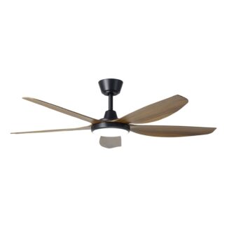 Eglo Miami 52 DC Ceiling Fan with LED Light Black/Teak