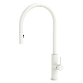 Fienza Kaya Pull Out Sink Mixer Matte White