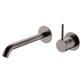 Fienza Kaya Up Basin/Bath Mixer 200mm Set Round Gun Metal