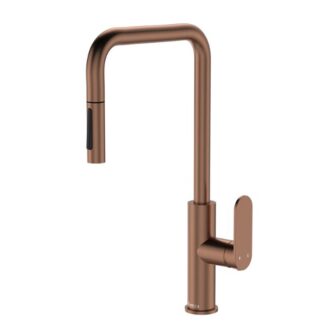 Fienza Empire Slim Pull Out Sink Mixer Brushed Copper