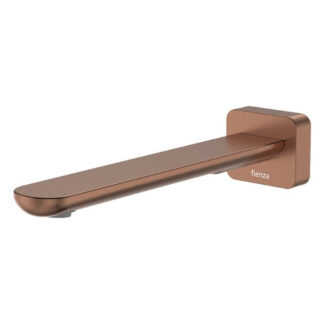 Fienza Empire Slim Wall Basin/Bath Outlet 220mm Square Plate Brushed Copper