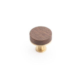 Castella Tundra 30mm Knob Walnut/Satin Brass
