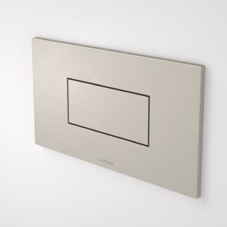 Caroma Invisi Series II® Rectangle Metal Single Flush Plate and Buttons Brushed Nickel