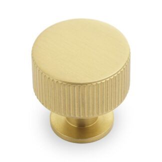 Castella Ridge 30mm Knob Satin Brass