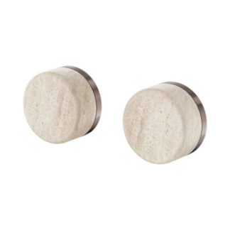 Nero Serenity Wall Top Assembly With Rome Travertine Handle Brushed Bronze