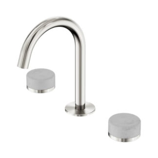 Nero Serenity Basin Set Arc Spout With Carrara Handle Brushed Nickel