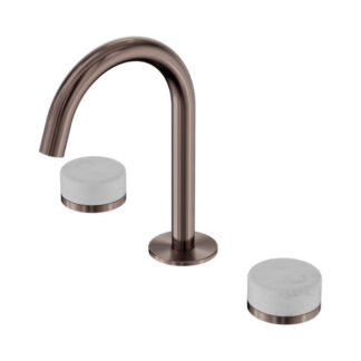 Nero Serenity Basin Set Arc Spout With Carrara Handle Brushed Bronze
