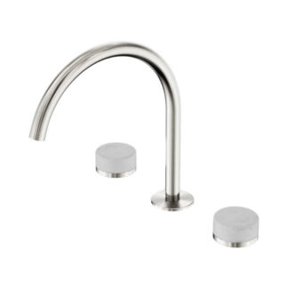 Nero Serenity Bath/Kitchen Set Arc Spout With Carrara Handle Brushed Nickel