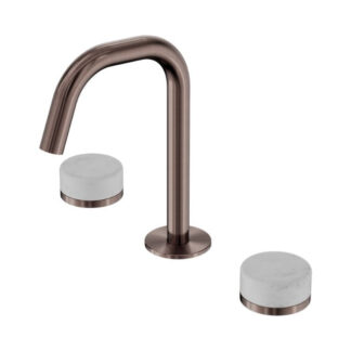 Nero Serenity Basin Set Edge Spout With Carrara Handle Brushed Bronze