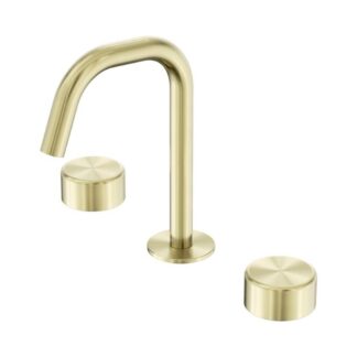 Nero Serenity Basin Set Edge Spout With Metal Handle Brushed Gold