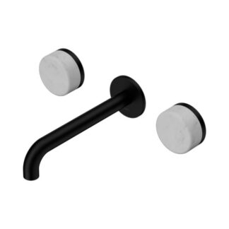 Nero Serenity Wall Basin Set 160mm Spout With Carrara Handle Matte Black