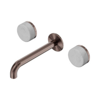 Nero Serenity Wall Basin Set 185mm Spout With Carrara Handle Brushed Bronze