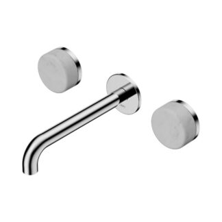 Nero Serenity Wall Basin Set 185mm Spout With Carrara Handle Chrome