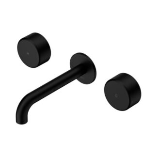 Nero Serenity Wall Basin Set 185mm Spout With Metal Handle Matte Black