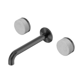 Nero Serenity Wall Basin Set 220mm Spout With Carrara Handle Gun Metal