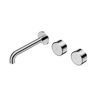 Nero Serenity Wall Basin Set 160mm Offset Spout With Metal Handle Chrome