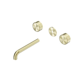 Nero Serenity Wall Basin Set 160mm Spout With Metal Handle Trim Kit Only Brushed Gold