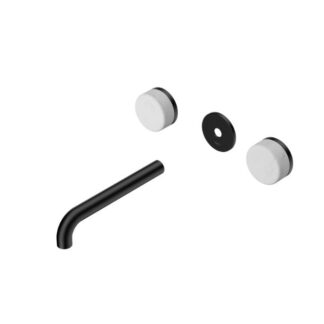 Nero Serenity Wall Basin Set 185mm Spout With Carrara Handle Trim Kit Only Matte Black