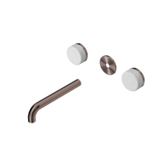 Nero Serenity Wall Basin Set 220mm Spout With Carrara Handle Trim Kit Only Brushed Bronze