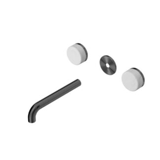 Nero Serenity Wall Basin Set 220mm Spout With Carrara Handle Trim Kit Only Gun Metal