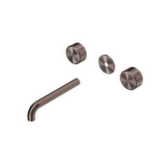 Nero Serenity Wall Basin Set 220mm Spout With Metal Handle Trim Kit Only Brushed Bronze