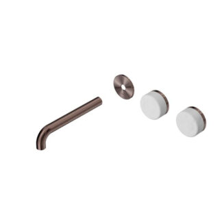 Nero Serenity Wall Basin Set 160mm Offset spout With Carrara Handle Trim Kit Only Brushed Bronze