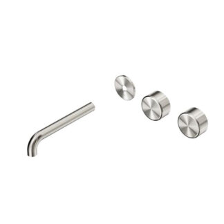 Nero Serenity Wall Basin Set 160mm Offset spout With Metal Handle Trim Kit Only Brushed Nickel