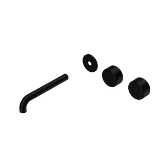 Nero Serenity Wall Basin Set 160mm Offset spout With Metal Handle Trim Kit Only Matte Black