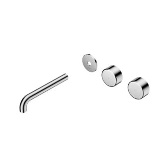 Nero Serenity Wall Basin Set 220mm Offset spout With Metal Handle Trim Kit Only Chrome