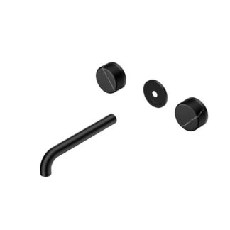 Nero Serenity Wall Basin Set 160mm Spout With Marquina Black Handle Trim Kit Only Matte Black