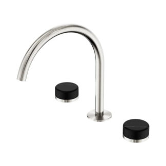 Nero Serenity Bath/Kitchen Set Arc Spout With Marquina Black Handle Brushed Nickel