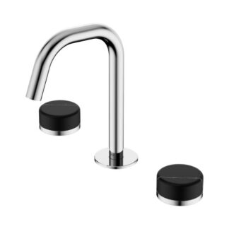 Nero Serenity Basin Set Edge Spout With Marquina Black Handle Chrome