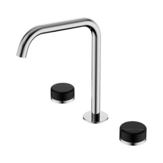 Nero Serenity Bath/Kitchen Set Edge Spout With Marquina Black Handle Chrome